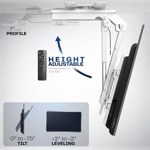 VIVO Swivel Electric Ceiling TV Mount, 37-70 in Screens, MOUNT-E-FD75CW-S - color: White, size: 37-70" TVs
