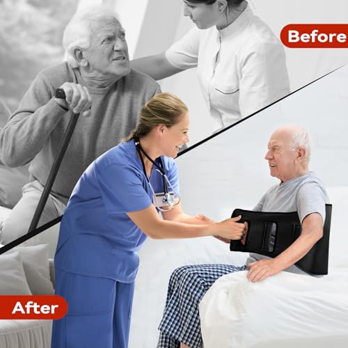 Transfer Belt Transfer Sling for Elderly, Lift Assist Gait Belt for Seniors - color: Black