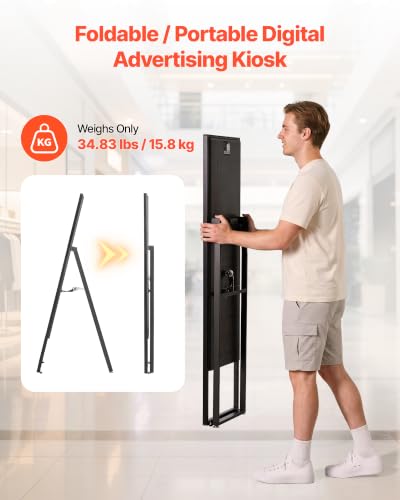 VEVOR 32 in Indoor Digital Signage Floor Standing Advertising Display Kiosk, with WiFi HDMI/USB Input Android OS, 178° Wide View, LCD Screen Interactive Monitor, Commercial Totem Vertical Poster - size: 32"-Non Touchscreen