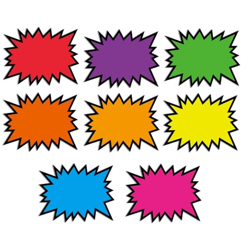 3x5in Fluorescent Starburst Signs 160 Pcs Retail Garage Sale Price Tags - color: 3x5in 160pcs