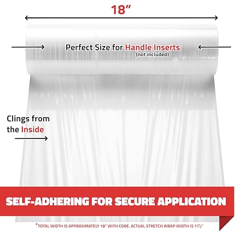 Simply Cool 4 Pack Stretch Wrap 18 Inch 80 Gauge Shrink Wrap - color: Clear, size: 4 Pack