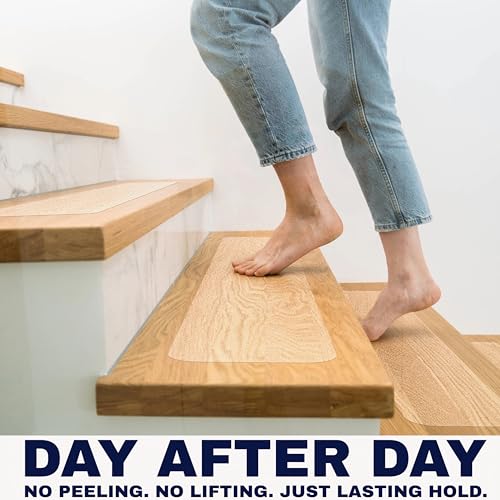 Clear Non Slip Stair Treads for Wooden Steps Indoor 32"x4" – 18-Pack Peel Stick Stair Treads – Self Adhesive Transparent Step Covers – Stair Grip Tape for Dogs, Kids – by STEPCORE - color: Clear - Indoor, size: 4" x 32" x 18 Pack
