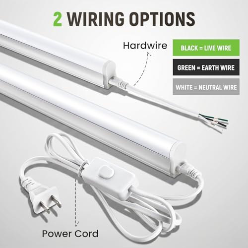 Pak 4FT LED Shop Lights, 2300LM 6500K Cool White, 20W Energy Efficient Linkable Ceiling and Under Cabinet Lighting, T5 Integrated Utility Fixture for Garage, Workshop, Basement, FCC Certified, 8 Pack - size: 4FT 6500K-8 Pack