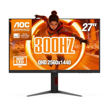 AOC 27 Inch Gaming Monitor QHD 300Hz Mini-LED HDR1000, Q27G4SMN - size: 27" 300Hz Mini-LED