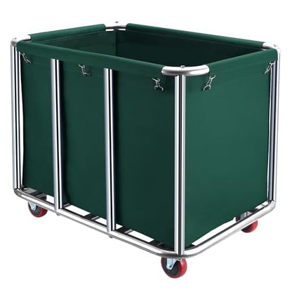 Commercial Laundry Cart with Wheels,440 lbs(Blackish Green) - color: Blackish Green