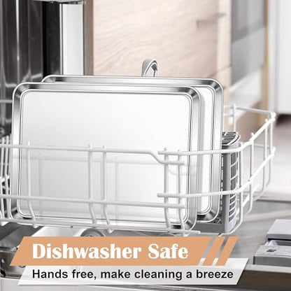 E-far Stainless Steel Baking Sheet Set of 2, 16” x12” x 1” Cookie Sheet Pan - size: 16"x 12"