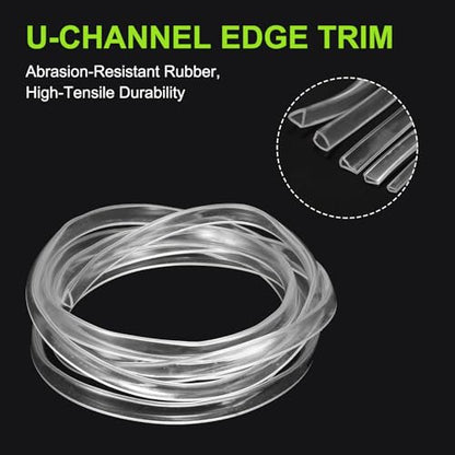PATIKIL Rubber Seal Strip, 10Ft Flexible U Channel Edge Trim Protector Soundproof Door Seal Strips Fit 6-7mm Thick Edge, 3/8"(10mm) Width, 19/32"(15mm) Height, Transparent - size: 3/8"(10mm ) x 19/32"(15mm )