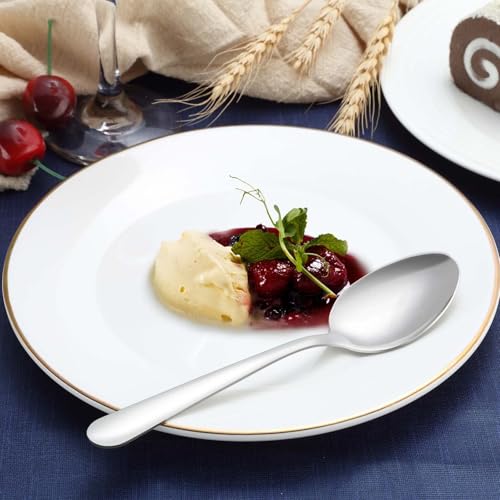 24-Piece Dinner Spoons Set - 6.7" Stainless Steel Spoons Silverware, Durable Dessert Spoons, Table Spoon Use for Home, Kitchen and Restaurant - Mirror Polished, Dishwasher Safe - size: 24p Dinner Spoons