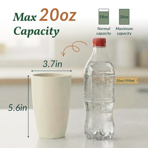 Homienly Unbreakable Plastic Cups Set Wheat Straw Cups 20 OZ Drinking Cups Reusable Camping Cups Stackable Tumblers Water Glasses Drinking Set Freezer Dishwasher Safe (6 PCS, Multi) - color: Colorful, size: 20 Ounces