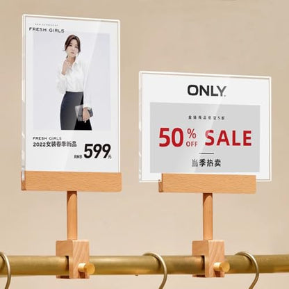 Acrylic Sign Holder with Clamp (Horizontal A5 210×148mm/8.27×5.83inches) - size: Horizontal A5 210×148mm/8.27×5.83inches