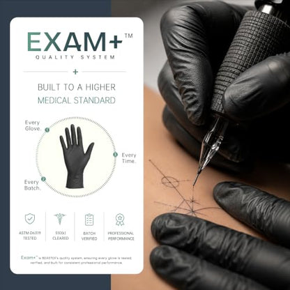 BEASTEK Black Nitrile Disposable Gloves, 4.0 Soft+™ Powder-Free 100 &1000CT - color: 1000 Black (Small)