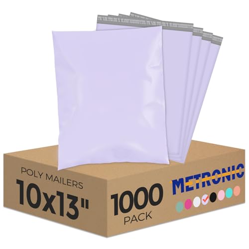 Metronic Poly Mailers 10x13 1000 Pack, Shipping Bags Bulk for Small Business, Waterproof Weather Resistant & Tear Resistant Durable Self Seal Mailing Envelopes Packaging bags for Clothing,Lilac Purple - color: Lilac Purple, size: 10x13 1000PC