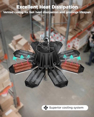 4 Pack Plug in Garage Light, 25000LM LED Shop Light 6500K Bay Lighting