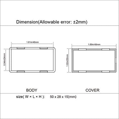 LeMotech 5Pcs ABS Plastic Electrical Project Case Power Junction Box, Project Box Black 2.0 x1.1x 0.6 inch (50 x 28 x 15 mm) - size: 2.0" x1.1"x 0.6"(5pc)