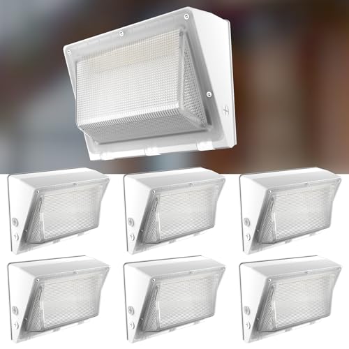 Lightdot 6Pack 200W LED Wall Pack Exterior Light, Dusk-to-Dawn,ETL-White - color: 200W-White｜6P