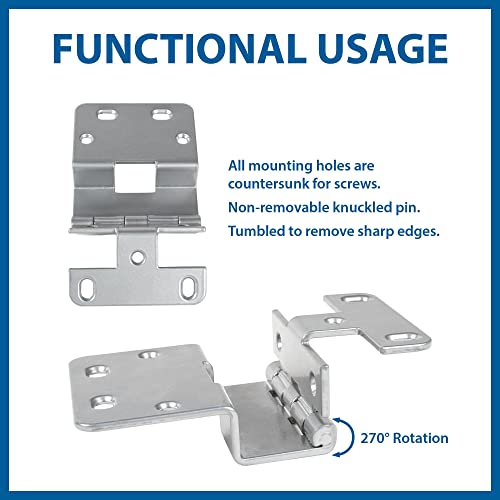 Outwater Industries: 2-3/4in Five Knuckle Hinge in Matte Chrome | for 3/4in Door | 8 Pack - size: 8 Pack