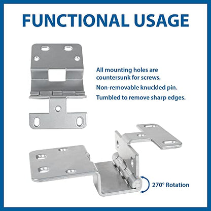 Outwater Industries: 2-3/4in Five Knuckle Hinge in Matte Chrome | for 3/4in Door | 8 Pack - size: 8 Pack