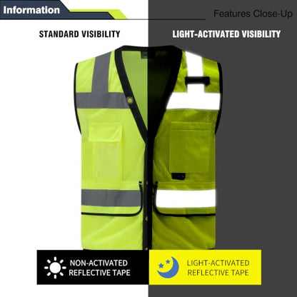 Safety Vest, High Visibility Reflective Vest for Outdoor Work - size: 4X-Large