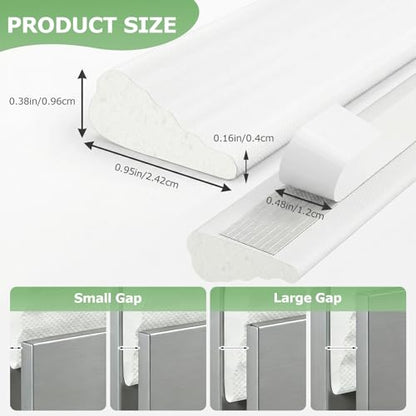 118" Wedge-Shape Foam Weather Stripping Self-Adhesive Door Window Seal Strip, Soundproof Noise Draft Blocker Gap Filler, Winter Insulation Tape for Exterior Interior Door Frame, White