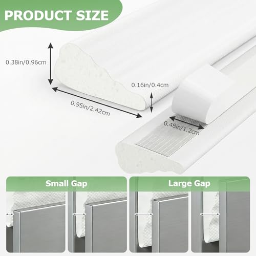 118" Wedge-Shape Foam Weather Stripping Self-Adhesive Door Window Seal Strip, Soundproof Noise Draft Blocker Gap Filler, Winter Insulation Tape for Exterior Interior Door Frame, White