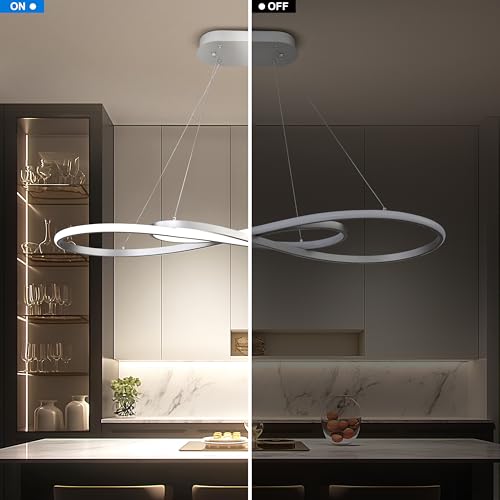 Modern LED Pendant Light,Silver, Dimmable Chandelier - color: Silver