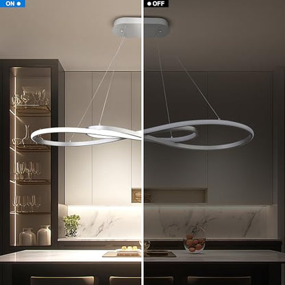 Modern LED Pendant Light,Silver, Dimmable Chandelier - color: Silver