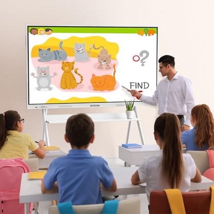 Interactive Smart Board for Classroom, 55” 8+128 GB Electronic Digital Whiteboard Built-in Android OS & Open App Ecosystem - 4K Touchscreen Smartboard for Home Office School Studio Display - size: 55” Android