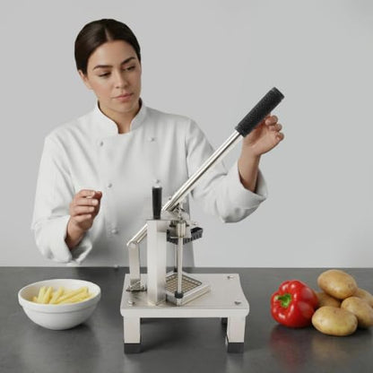 Commercial Vegetable Chopper, Stainless Steel French Fry Cutter Potato Dice
