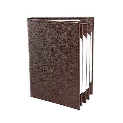 Menu Covers Made of Premium Faux Leather (10-Pack) - 8.5" X 11" - 8 Views - Brown - color: Brown, size: 8 Views