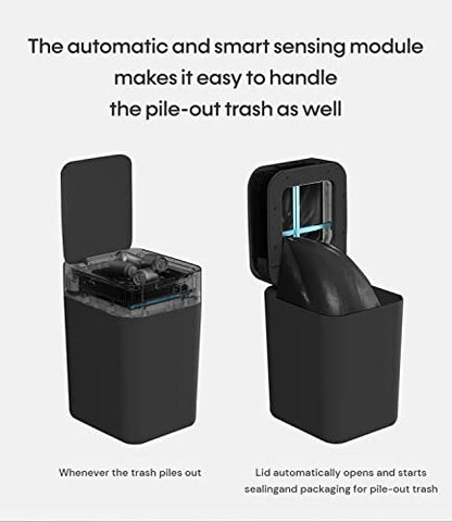 TOWNEW T1S 4.1 Gallon Automatic Self-Sealing and Self-Changing, Motion Sense Activated Trash Can, 2024 Upgrade Smart Garbage Can with Lid for Kitchen Bathroom Office, Black