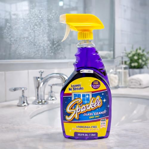 Sparkle Ammonia-Free Glass Cleaner Refill, Heavy Duty Streak-Free Window & Mirror Cleaner Spray, Original Formula, 2L Bottle (Pack of 1) - size: 67.6 Fl Oz (Pack of 1)