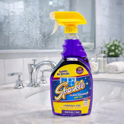 Sparkle Ammonia-Free Glass Cleaner Refill, Heavy Duty Streak-Free Window & Mirror Cleaner Spray, Original Formula, 2L Bottle (Pack of 1) - size: 67.6 Fl Oz (Pack of 1)