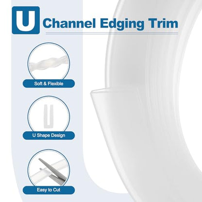 PATIKIL 13Ft U Channel Edging Trim 1/32" Slot Fits 1/64"-5/128" Edge - size: 13Ft Long,1/32" Slot,1-3/16"Wx1/16"Tx5/32"H
