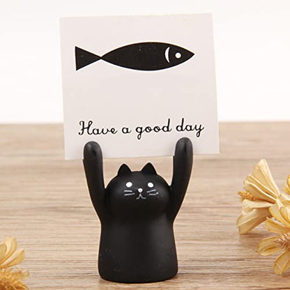 Place Card Holders, Cute Black Cat Resin Table Number Stand - size: Black Cat, style: Black Cat