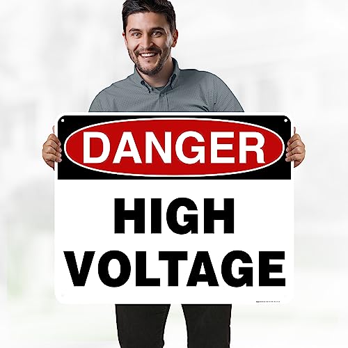 Danger High Voltage Sign, 24x30 Inches, 55 mil thick HDPE (high density - size: 24x30 - Polyethylene
