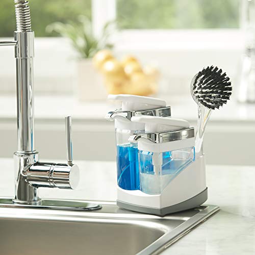 Casabella Sink Sider Duo with Sponge - White & Chrome Plating - color: White, size: Duo