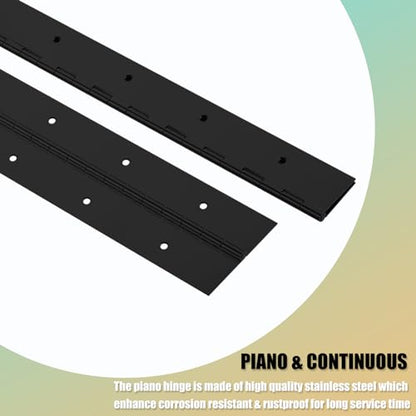 EPHECH 20" Piano Hinge, 2PCS Stainless Steel Continuous Piano Hinge-Black - color: Black, size: 20 Inch