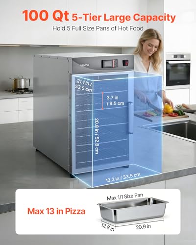 VEVOR Electric Hot Box Food Warmer, 5-Tier Commercial Warming Cabinets - size: 5-Tier