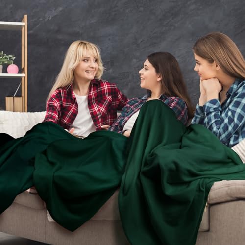 Kinlop Fleece Blanket Bulk 60 x 50 Inch Soft Lightweight Fleece Cozy Blanket Warm Throw Plush Pet Throw for Bed Couch Sofa Home Office Wedding Gifts Travel Camping(Turquoise Green,40 Packs) - color: Turquoise Green