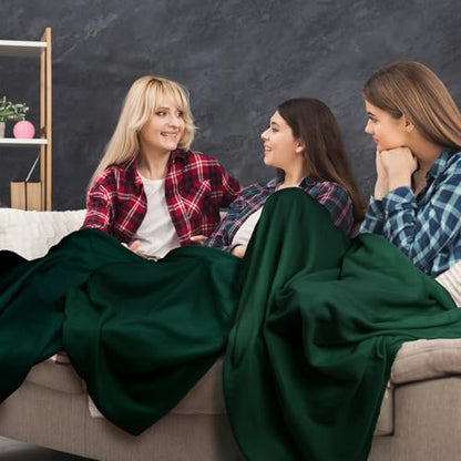 Kinlop Fleece Blanket Bulk 60 x 50 Inch Soft Lightweight Fleece Cozy Blanket Warm Throw Plush Pet Throw for Bed Couch Sofa Home Office Wedding Gifts Travel Camping(Turquoise Green,40 Packs) - color: Turquoise Green