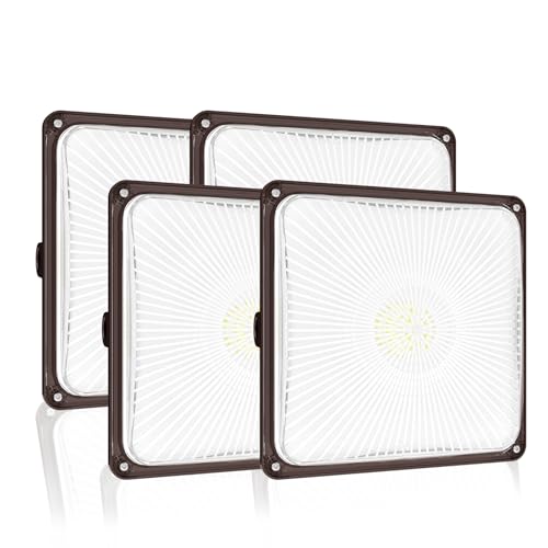 HYPERLITE LED Canopy Light 45W: 6300lm 4Packs 9.5"x9.5" LED Canopy Lights 5000K Daylight,Ideal and Commerical Canopy LED Lights for Garage,Carport,Shop,Workshop,Underpass,Entrance