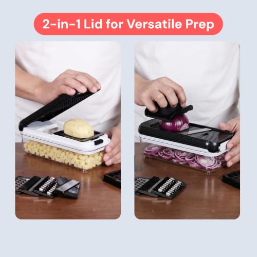 Fullstar Essential Vegetable Chopper & Mandoline Slicer 8-in-1 Kitchen Tool - color: White/Black