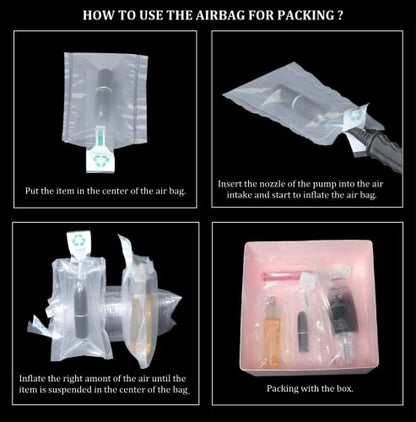 (100 Pack + Free Pump ) BZQZDAI 5.9x5.9inch Clear Plastic Inflatable Air Packaging Bags Air Bubble Bag Suspension Packaging Air Pillows Air Cushions Buffer Bags Void Fill Cushioning for Shipping and - size: (100 PACK)5.9x5.9inch