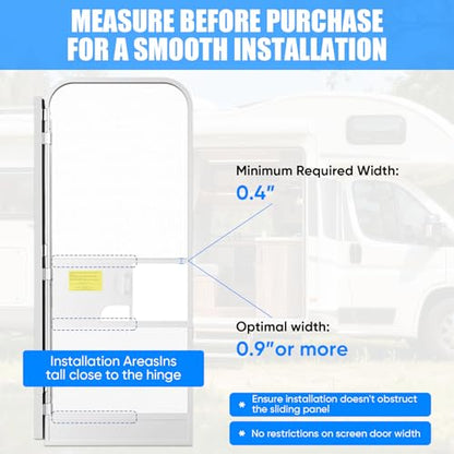 RV Screen Door Closer with Adjustable Tension, Aluminum Automatic Closing Device with Accessories, Works with Most Camper Latches & Travel Trailer Handles