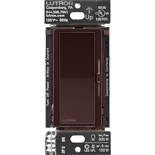 Lutron Caseta Diva Smart Dimmer Switch (Smart Hub Required), No Neutral Req - color: Brown, size: 1 Pack, style: Diva Smart Dimmer