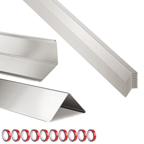 2x2x48 Inch 304 Stainless Steel Wall Corner Guards (10-Pack), Heavy Duty 90° Rounded Corner Protector, Smooth Folded Edge Metal Wall Edge Guard, Wall Corner Trim for Home & Commercial Wall Protection