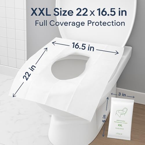 Individually Wrapped XXL Toilet Seat Covers Disposable Flushable for Travel (70 Pack), Full Coverage Paper Liners for Kids & Adults - size: XXL-70 individual packs