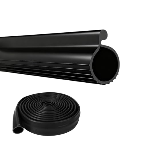 16.8FT Rubber Garage Door Bottom Seal, 0.35" P Bulb Weather Stripping - color: Big P Bulb-0.35inch, size: 16.8Ft