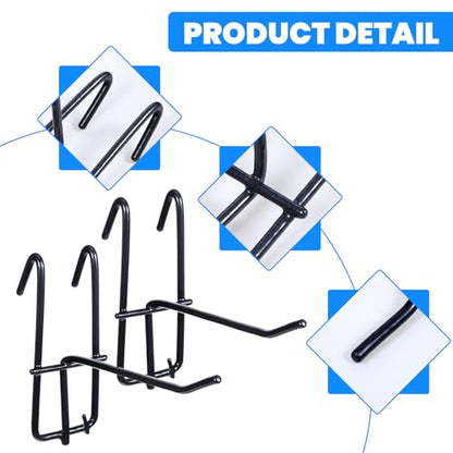 4 Inch Grid Wall Hooks, 100Pcs Heavy Duty Gridwall Panel Hooks Store Garage - color: White+Black