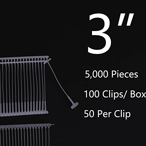 5000 Pcs Standard Tagging Gun Fasteners 3 inch, not jam the Tagging Gun, Clothing Tag Barbs Attachments for All Standard Price Tag Gun - size: 3 INCH